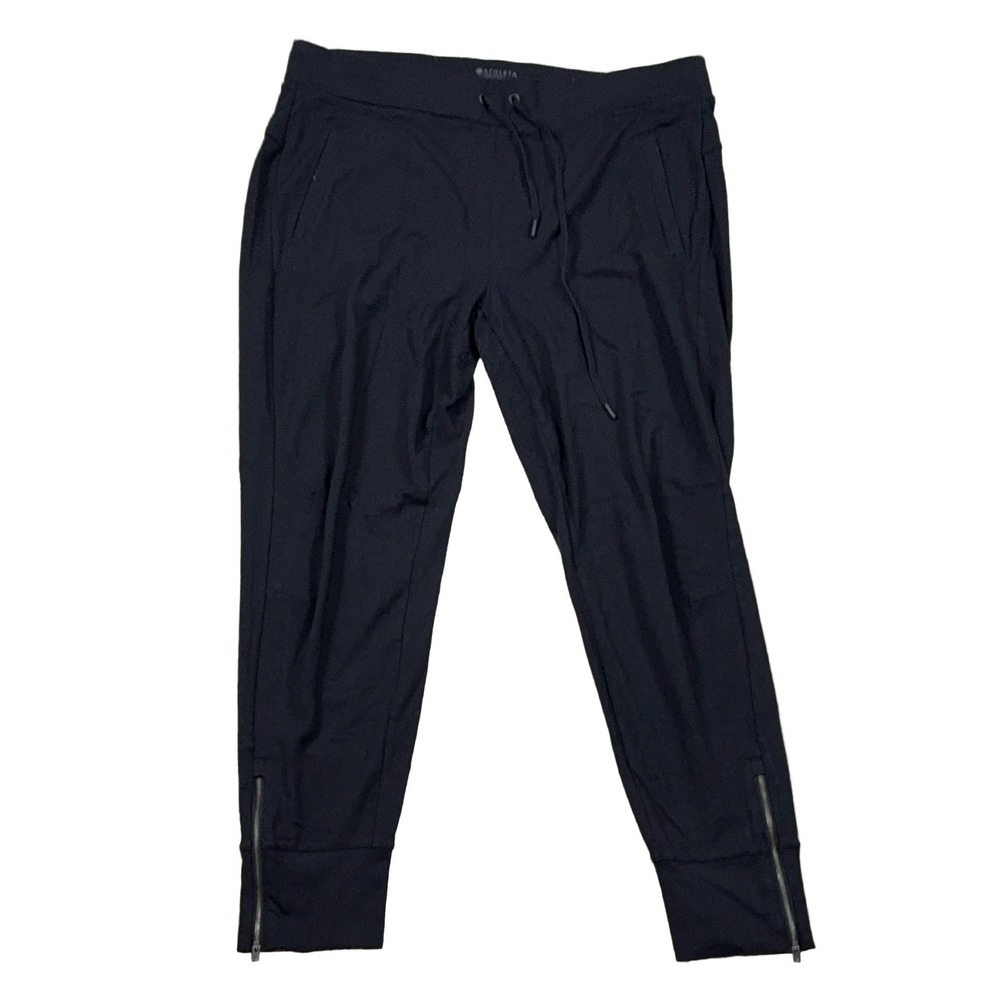 Athleta Jogger Pants Women's L Black Polyester Blend Activewear Tapered